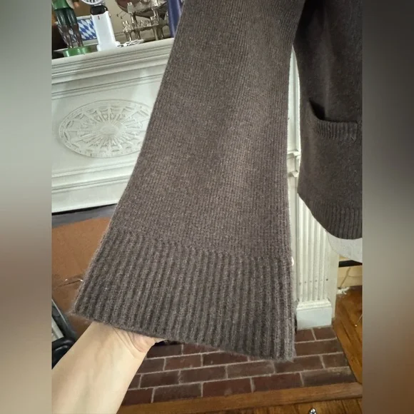 Quince Mongolian Cashmere Structured Cardigan in brown size S - Picture 11 of 16